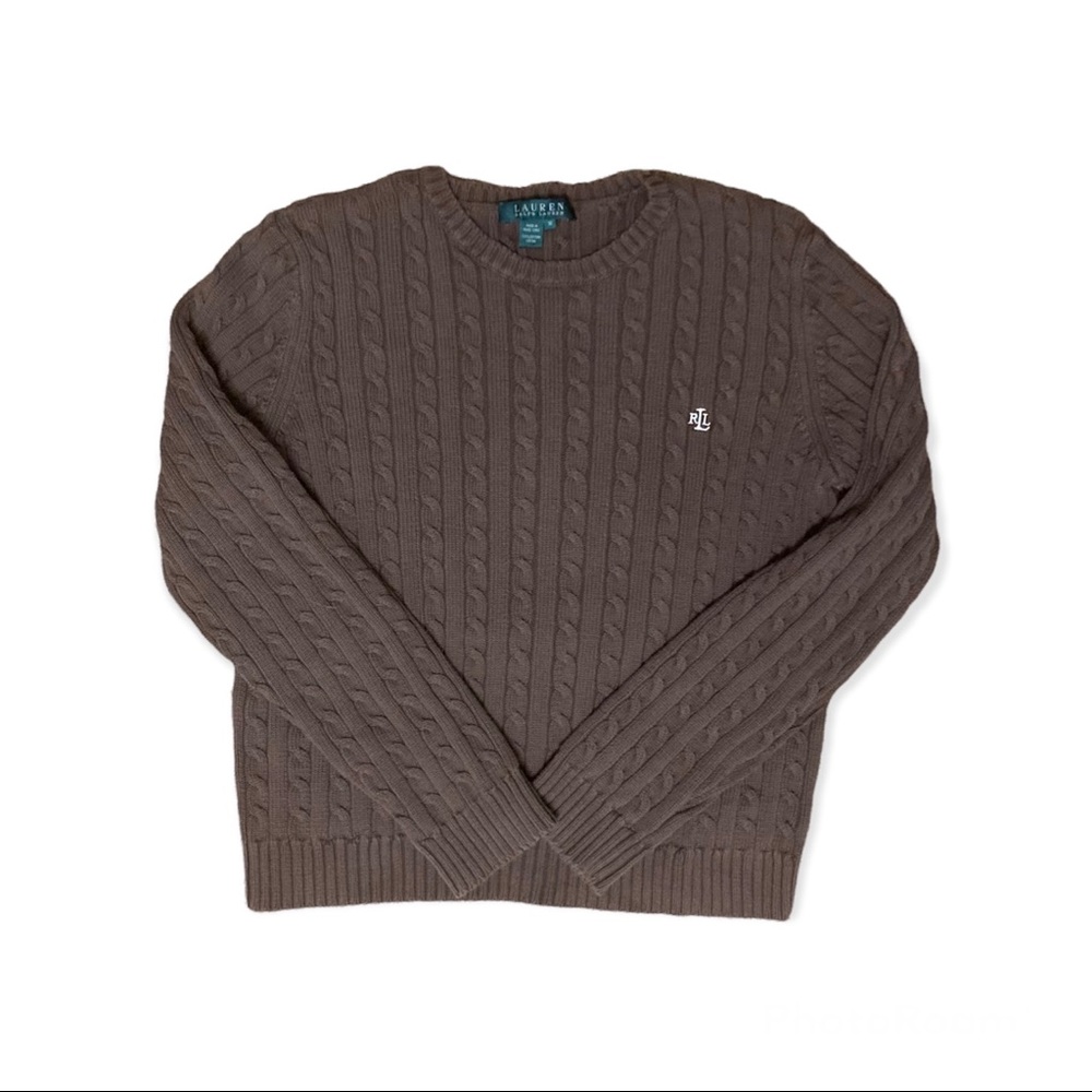 Brown Ralph Lauren Cable-knit Sweater